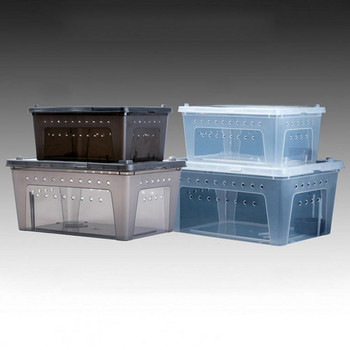 Висококачествена къща за влечуги, пластмасова кутия за хранене, вентилационни отвори със Samll отварящ се контейнер за люпене за хранене