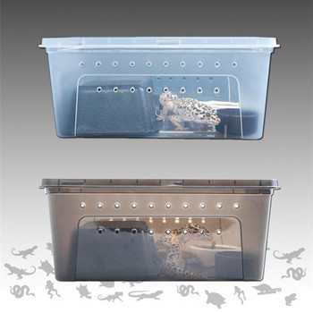 Υψηλής ποιότητας Reptile House Πλαστικό κουτί τροφοδοσίας Τρύπες εξαερισμού με ανοιγόμενο δοχείο τροφοδοσίας Samll