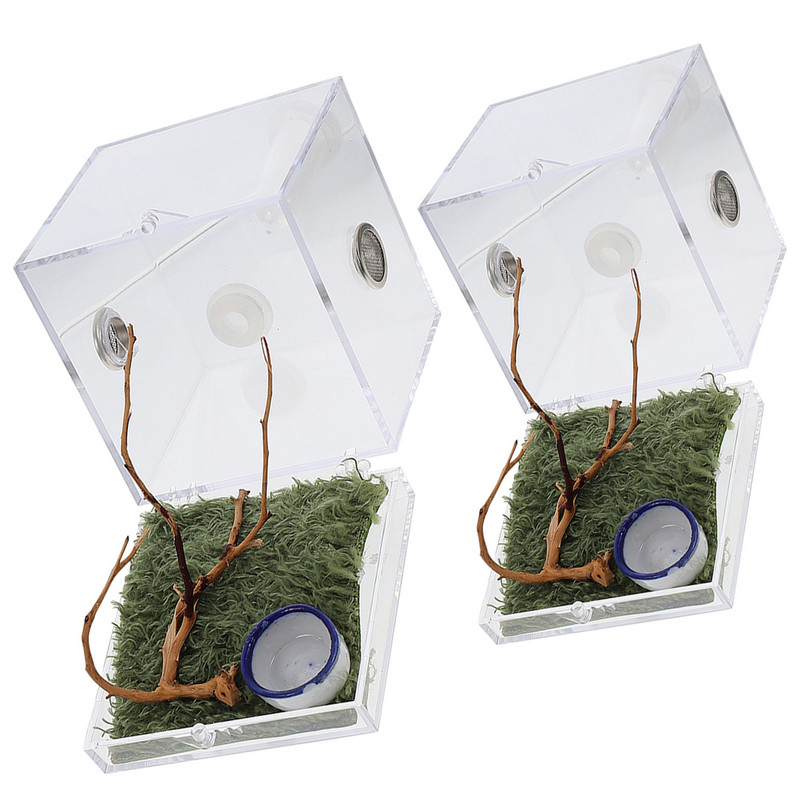 2 db terráriumi ugró pók hüllőtartó konténer hüllők szaporodó rovarok élőhelye tok csiga akril ház