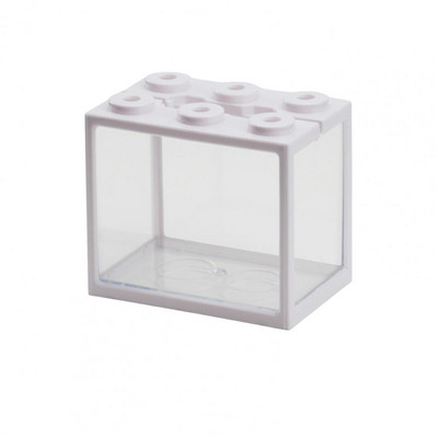 Kreatív építőkocka akvárium 6 szellőzőnyílással egymásra rakható mini akvárium Betta halak tájkép hínár hüllő kisállat doboza