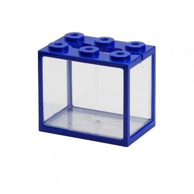 Kreatív építőkocka akvárium 6 szellőzőnyílással egymásra rakható mini akvárium Betta halak tájkép hínár hüllő kisállat doboza