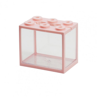 Kreatív építőkocka akvárium 6 szellőzőnyílással egymásra rakható mini akvárium Betta halak tájkép hínár hüllő kisállat doboza