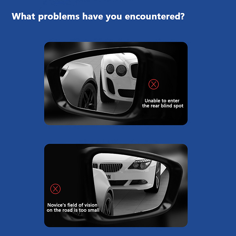 3 in 1 360 kraadi pööratav kolmepoolse auto pimenurga peegli tagurdamise pimeala kumer parkimispeegli ohutustarvikud