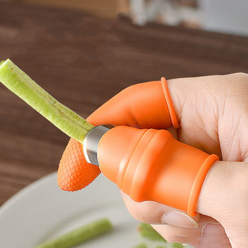 Силиконов нож за палеца Градински ръкавици Предпазител за пръсти Зъбни колела Нож за прибиране на зеленчуци Нож за прищипване на растения Ножица