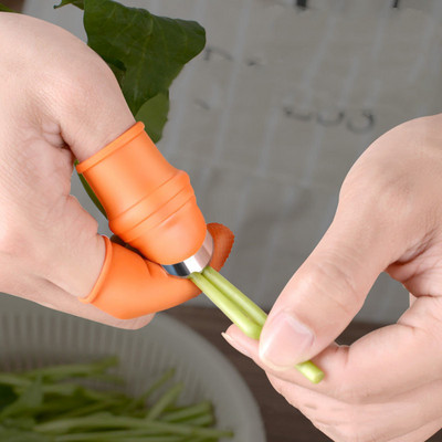 Силиконов нож за палеца Градински ръкавици Предпазител за пръсти Зъбни колела Нож за прибиране на зеленчуци Нож за прищипване на растения Ножица