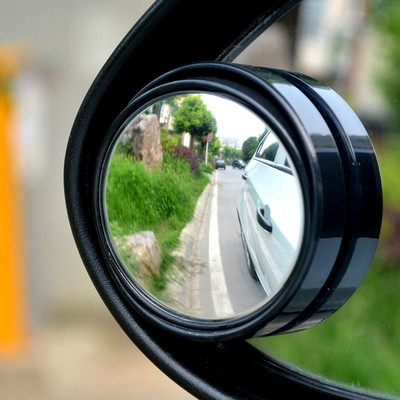 2PCS Auto Car rearview mirror small round mirror Blind spot mirror Wide-angle lens 360 Degrees adjustable Rear view auxiliary