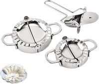 Gombóckészítő, rozsdamentes acél gombócforma és tésztanyomó vágó, kézi csipetnyi gombóc piteforma készítő tésztavágó eszköz