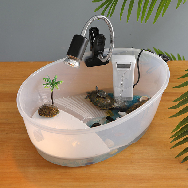 Tank teknősök hüllő doboz teknősök élőhelye kisállat sütkérezés műanyag ülő vízi hordozó etetőplatform, állattartó akvárium