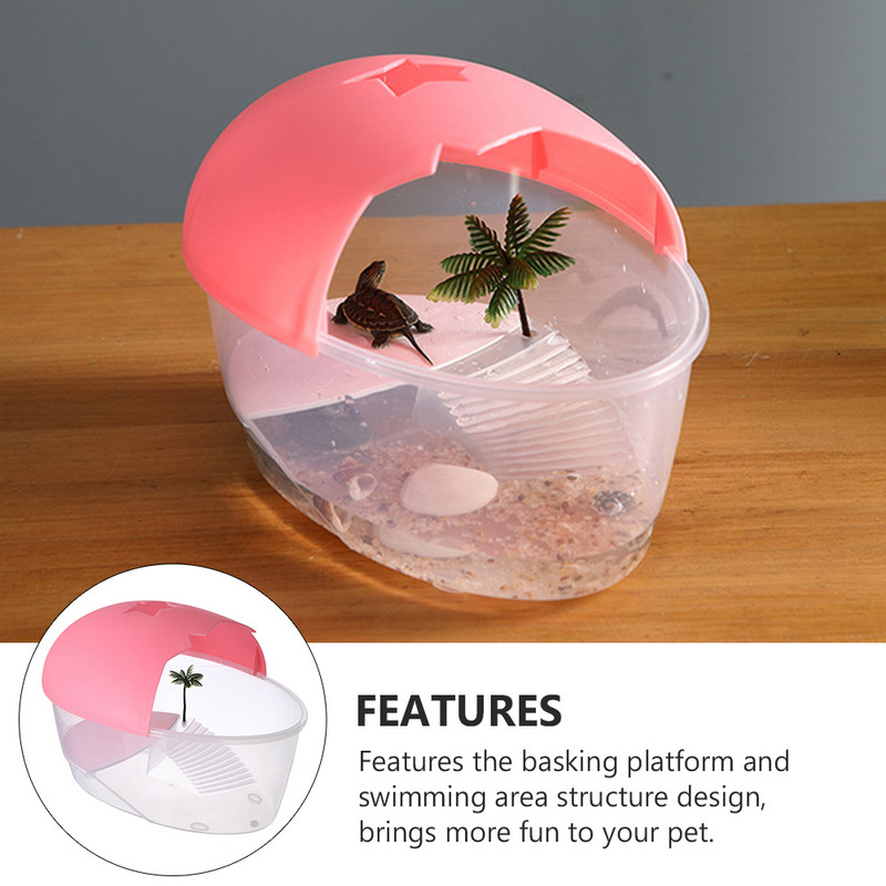 Tank teknősök hüllő doboz teknősök élőhelye kisállat sütkérezés műanyag ülő vízi hordozó etetőplatform, állattartó akvárium