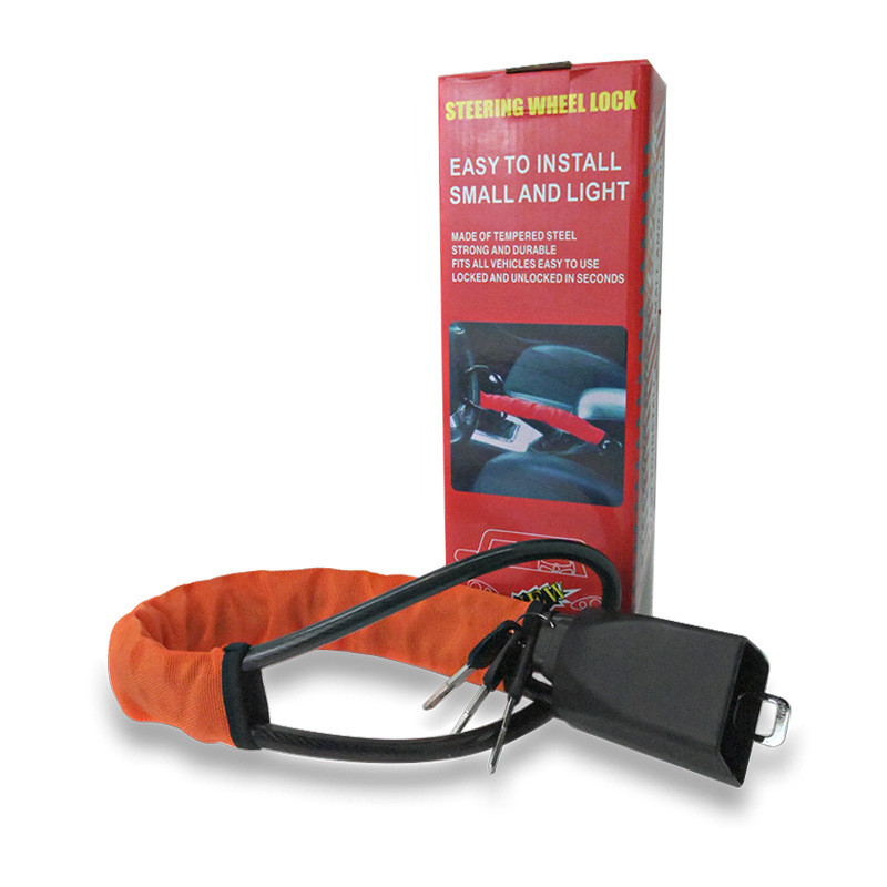 Automobilio vairo užraktas Virvės užraktas Automobilio vairo užraktas Plieninis trosas saugos diržo sagties užraktas Universalus modelis Taikomas