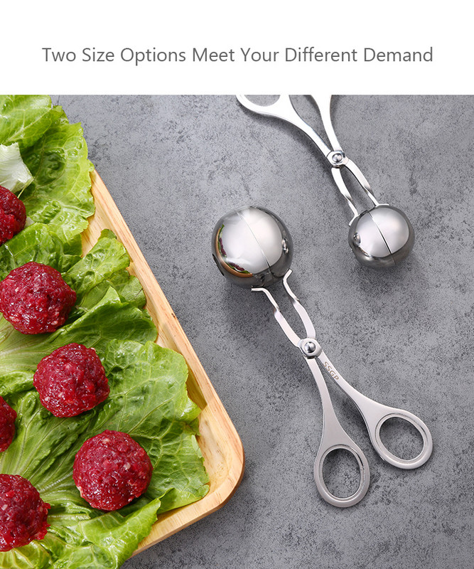 Konyhai szerszám rozsdamentes acél húsgombóc vágógolyós gép húsgombóc csíptető garnélarák csúszós rizsgolyó forma golyó kanál hallabda