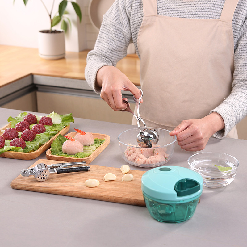Konyhai szerszám rozsdamentes acél húsgombóc vágógolyós gép húsgombóc csíptető garnélarák csúszós rizsgolyó forma golyó kanál hallabda