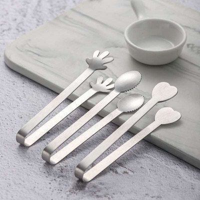 3db Kreatív pálmacukor-jégkocka fogók Tapadásmentes, rozsdamentes acél burgonya chips fogók bárkonyhához Grill parti eszközök