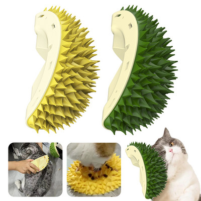Cat Massage Combs with Catnip Durian Shape Pet Massage Self Groomer Wall Corner Rubbing Itch Brush Cat toys Grooming Supplies