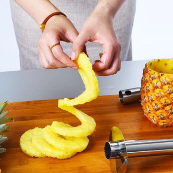 Αποφλοιωτής ανανά από ανοξείδωτο ατσάλι Εύκολο στη χρήση Κόφτες ανανά Αξεσουάρ κοπής Κόφτης φρούτων Corer Slicer Εργαλεία κουζίνας σπιτιού