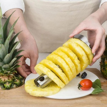 Αποφλοιωτής ανανά από ανοξείδωτο ατσάλι Εύκολο στη χρήση Κόφτες ανανά Αξεσουάρ κοπής Κόφτης φρούτων Corer Slicer Εργαλεία κουζίνας σπιτιού