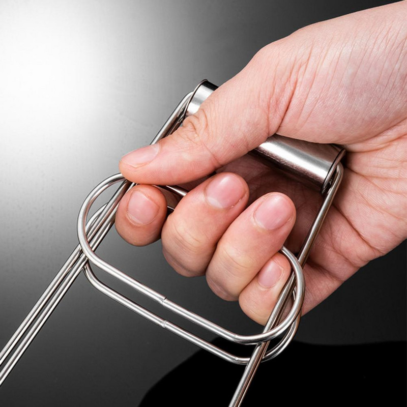 Könnyű rozsdamentes acél összehajtható melegedénybilincs Forrázásgátló tálcsipesz tányér Edényfogó Konyhai edénytartó Konyhai szerszám