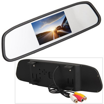 4,3-инчов монитор с огледало за обратно виждане на автомобила Система за автоматично паркиране TFT-LCD екран с висока разделителна способност с CCD резервна камера за обратно виждане