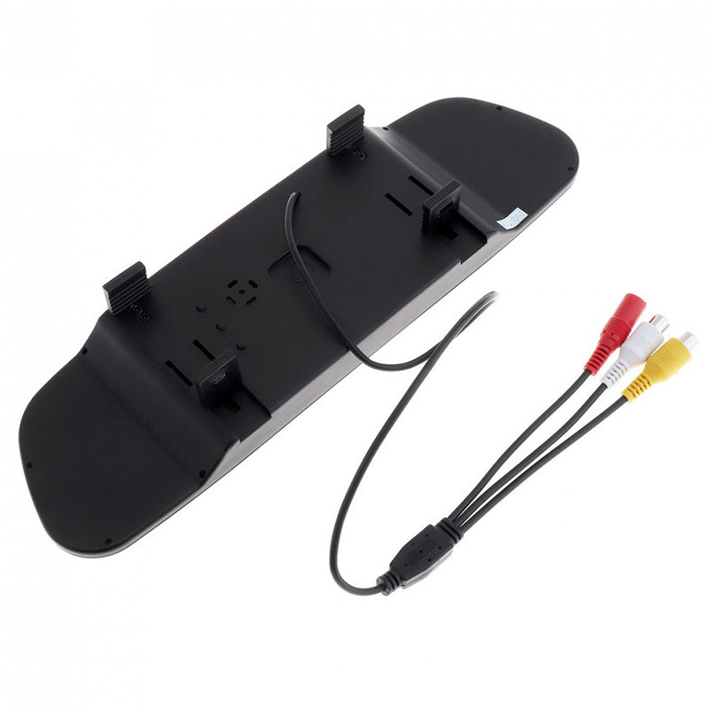 2,4 g vezeték nélküli 5"-os TFT LCD autós visszapillantó tükör monitorkészlet + vízálló mini tolatókamera autóhoz/járműhöz