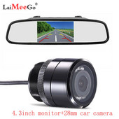 4,3 hüvelykes autós visszapillantó tükör monitor Vízálló éjjellátó tolatókamera HD képernyős jármű visszapillantó kijelzővel