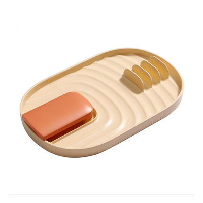 Konyhai kellékek Nordic stílusú edényfedél Lapátos tárolóállvány Egyszerű praktikus, többfunkciós konyhai kellékek csúszásmentes szilikon betét