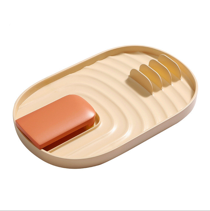 Konyhai kellékek Nordic stílusú edényfedél Lapátos tárolóállvány Egyszerű praktikus, többfunkciós konyhai kellékek csúszásmentes szilikon betét