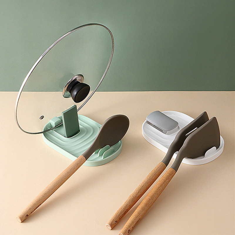 Konyhai kellékek Nordic stílusú edényfedél Lapátos tárolóállvány Egyszerű praktikus, többfunkciós konyhai kellékek csúszásmentes szilikon betét