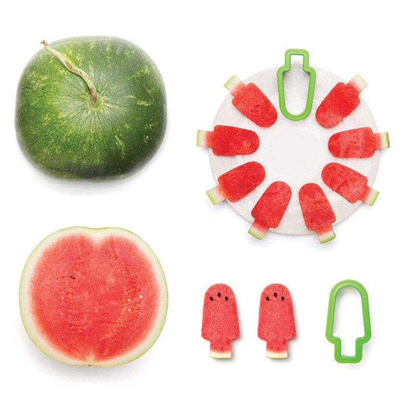 Új görögdinnye vágó rozsdamentes acél aranyos fa design vágás görögdinnye konyhai kütyük saláta gyümölcs szeletelő szerszámok