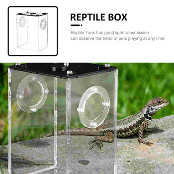 Reptile Box Cage Breeding Tank Terrarium Spider Snake Acrylic Habitat Pet Διαφανές περίβλημα Lizard Gecko Container Feeding