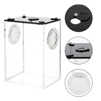 Hüllődobozos ketrectenyésztő tartály terrárium pókokígyó akril élőhelye háziállat átlátszó tartási helye gyíkgekkó konténeres etetés