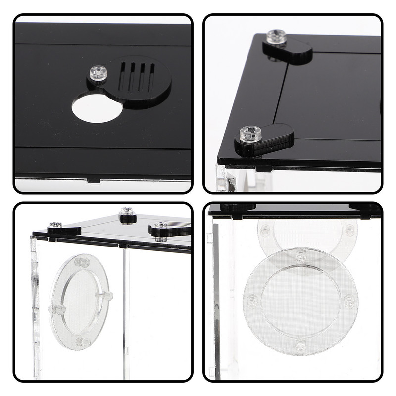 Ketrec átlátszó hüllőtartály hordozható kígyó prémium tok üvegtartályok átlátszó élő műanyag professzionális doboz