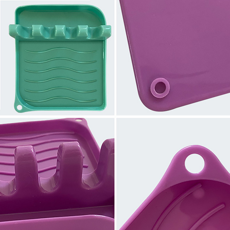 1 db-os spatula állvány skandináv stílusú edényfedeles lapátos tárolóállvány Egyszerű praktikus többfunkciós konyhai kellék csúszásmentes műanyag alátét