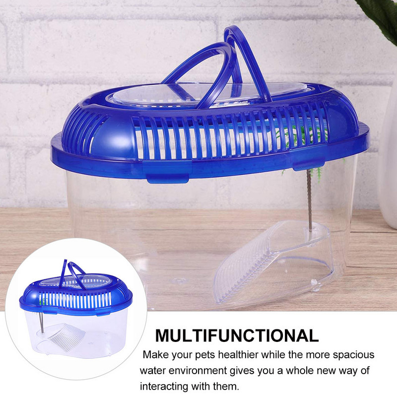 Teknős hengeres szárító platform tartály műanyag hal tengeri teknős nagy üveg terrárium