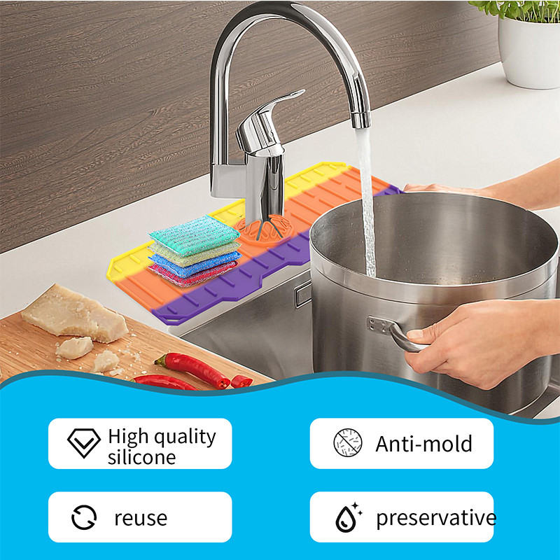 Konyhai szilikon csaptelep szőnyeg mosogató fröccsenő munkalap szárító szőnyeg védő fürdőszoba konyhai munkalap lefolyószőnyeg