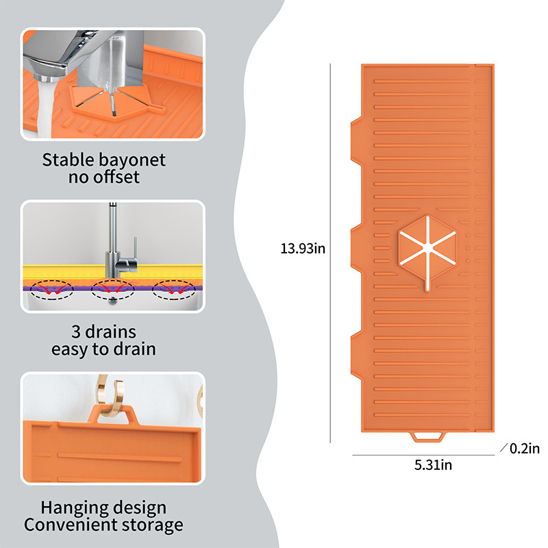 Konyhai szilikon csaptelep szőnyeg mosogató fröccsenő munkalap szárító szőnyeg védő fürdőszoba konyhai munkalap lefolyószőnyeg