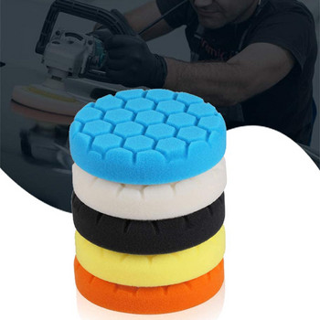 5 Pack 3/4/5/6/7 Inch Compound Buffing Pads Polish Cotting Sponge Pads Kit for Car Buffer Polisher Compounding and Waxing