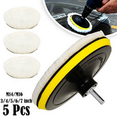 5 bucăți 3/4/5/6/7 inch Kit de lustruit Pad de lustruit Disc de burete pentru depilare cu ceară Roată de lână Tampoane de lustruit pentru îngrijirea vopselei auto Instrumente gadget pentru mașină