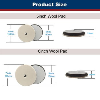 CDWTS 3/4/5/6 ιντσών Japan Wool Polish Pad For DA RO Car Polisher Δίσκος στίλβωσης 75mm100mm125mm150mm Μαξιλάρι κοπής Car Clean Product