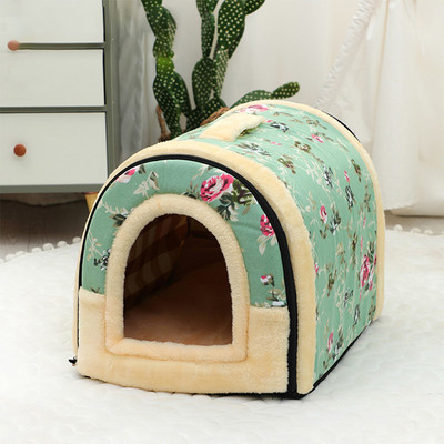 Hanpanda Four Seasons Portable Cat`s House 16 Kinds Prints Полузатворено легло за домашни любимци Cat 3d Плюшена подвижна и миеща се палатка