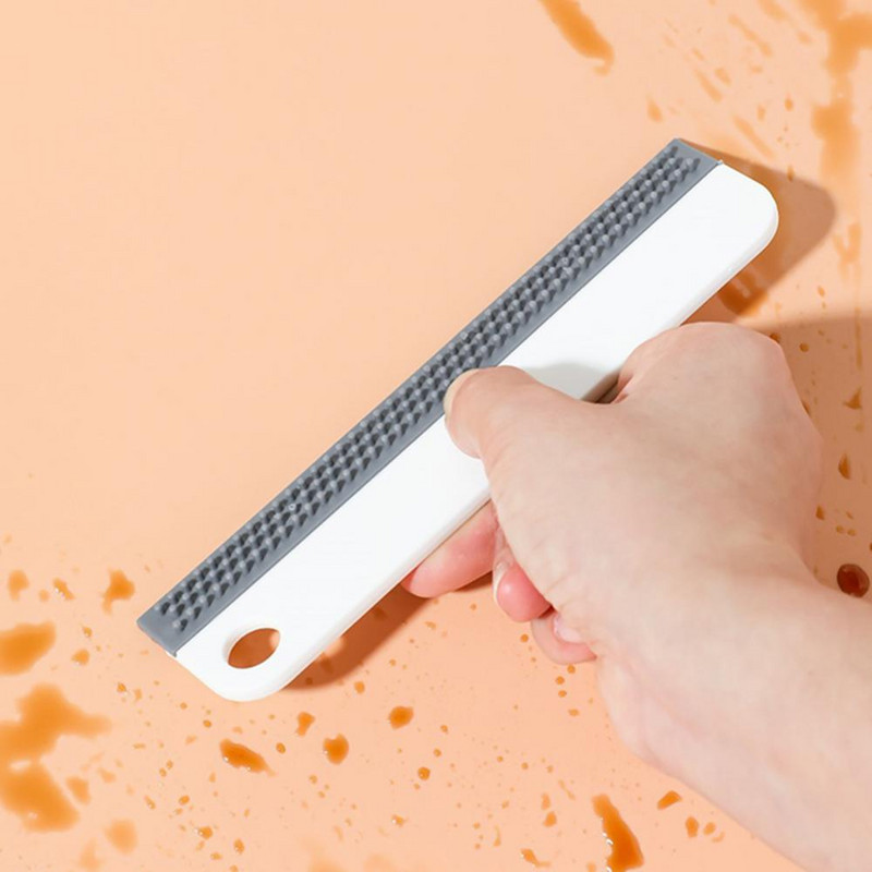 1 buc. Curățător de oglinzi de baie cu cârlig cu lamă de silicon Produs de curățat de bucătărie Racletă de duș pentru sticlă de mașină pentru curățarea geamurilor de acasă.