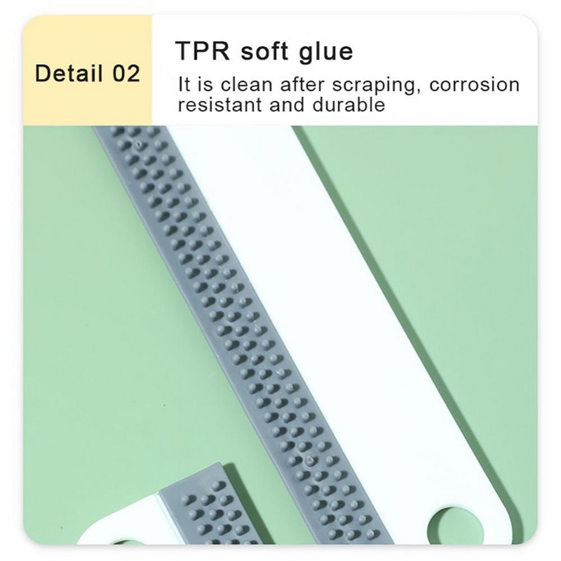 1 buc. Curățător de oglinzi de baie cu cârlig cu lamă de silicon Produs de curățat de bucătărie Racletă de duș pentru sticlă de mașină pentru curățarea geamurilor de acasă.