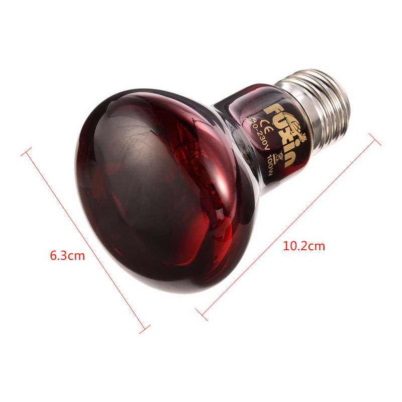 Lampă de încălzire pentru reptile amfibiene E27 roșu UV, lumină de noapte, 60/75/100w pentru animale de companie, terariu, bec de șarpe, 220-240V