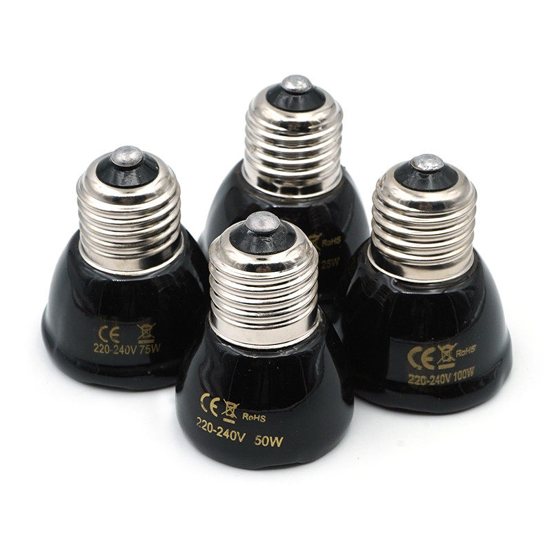 E27 Mini lemmikloomade roomajate infrapuna keraamiline küttelamp 220V-240V sooja soojuse kiirgav lambipirn Lemmikloomade soojendus 25W 50W 75W 100W