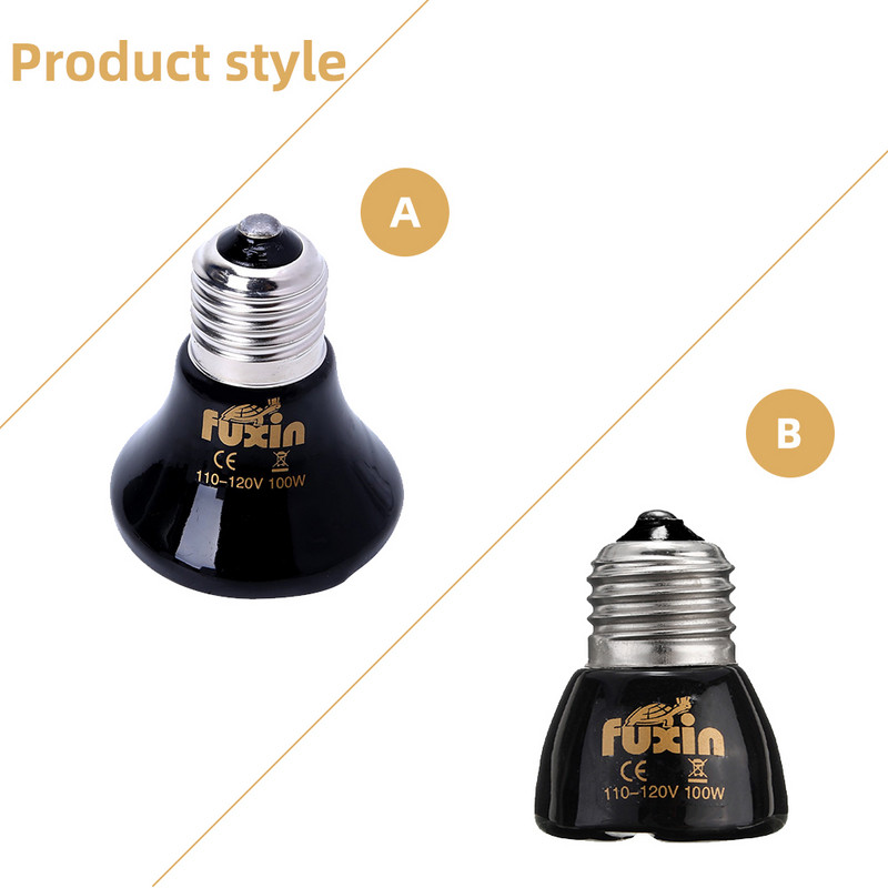 E27 Lampă de încălzire pentru animale de companie Mini emițător din ceramică cu infraroșu Bec de căldură Animale de companie Țestoase Cutie luminoasă de încălzire Becuri încălzite 25/50/75/100W