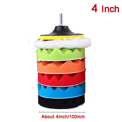 Set de 8 bucăți de tampon de lustruit Filet 4/6/7/5 inch Kit de tampon de lustruit pentru reparații auto auto pentru șlefuitor de mașini + adaptor de foraj Accesorii pentru scule electrice