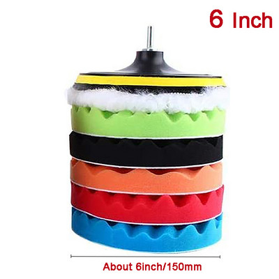 Set de 8 bucăți de tampon de lustruit Filet 4/6/7/5 inch Kit de tampon de lustruit pentru reparații auto auto pentru șlefuitor de mașini + adaptor de foraj Accesorii pentru scule electrice