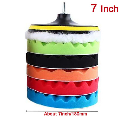 Set de 8 bucăți de tampon de lustruit Filet 4/6/7/5 inch Kit de tampon de lustruit pentru reparații auto auto pentru șlefuitor de mașini + adaptor de foraj Accesorii pentru scule electrice