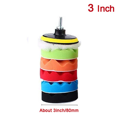 Set de 8 bucăți de tampon de lustruit Filet 4/6/7/5 inch Kit de tampon de lustruit pentru reparații auto auto pentru șlefuitor de mașini + adaptor de foraj Accesorii pentru scule electrice