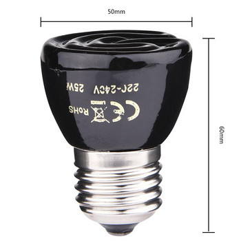 220V-240V Керамична отоплителна лампа за домашни любимци Далечна инфрачервена 25W / 50W / 75W / 100W Крушка за отопление 50x60mm