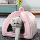 Kačių lovos kačių lizdas sustorintas tinklas raudonas lizdas „Four Seasons“ universalus žiemos šiltas šunų lizdas kačių lizdas uždarytas „Four Seasons“ kačių reikmenys